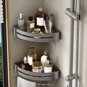 Bathroom Shelves, Wall Shelves Made of Thick, Rust-Free Aluminum, Super Light and Super Convenient (Glue/Screws Included)