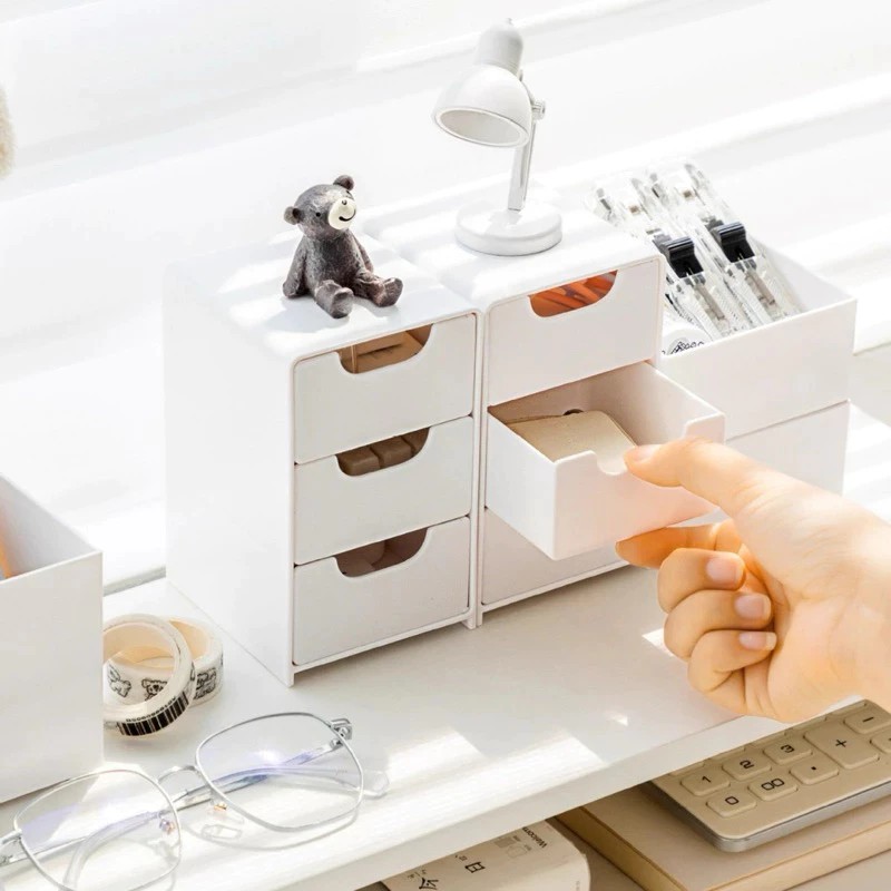 Tủ mini 3 ngăn kéo để bàn Muji dupe Xinh Xắn Decor Trang Trí Bàn Học