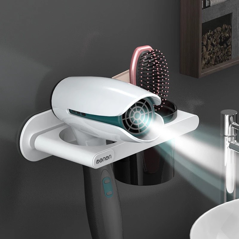 Bathroom Wall Mounted Hair Dryer Holder, High Quality OENON ABS Plastic Bathroom Shelf