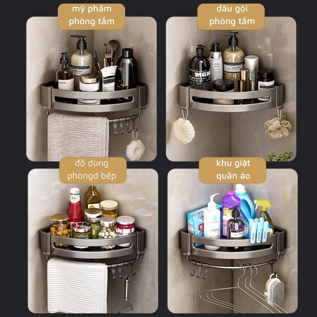 Bathroom Shelves, Wall Shelves Made of Thick, Rust-Free Aluminum, Super Light and Super Convenient (Glue/Screws Included)
