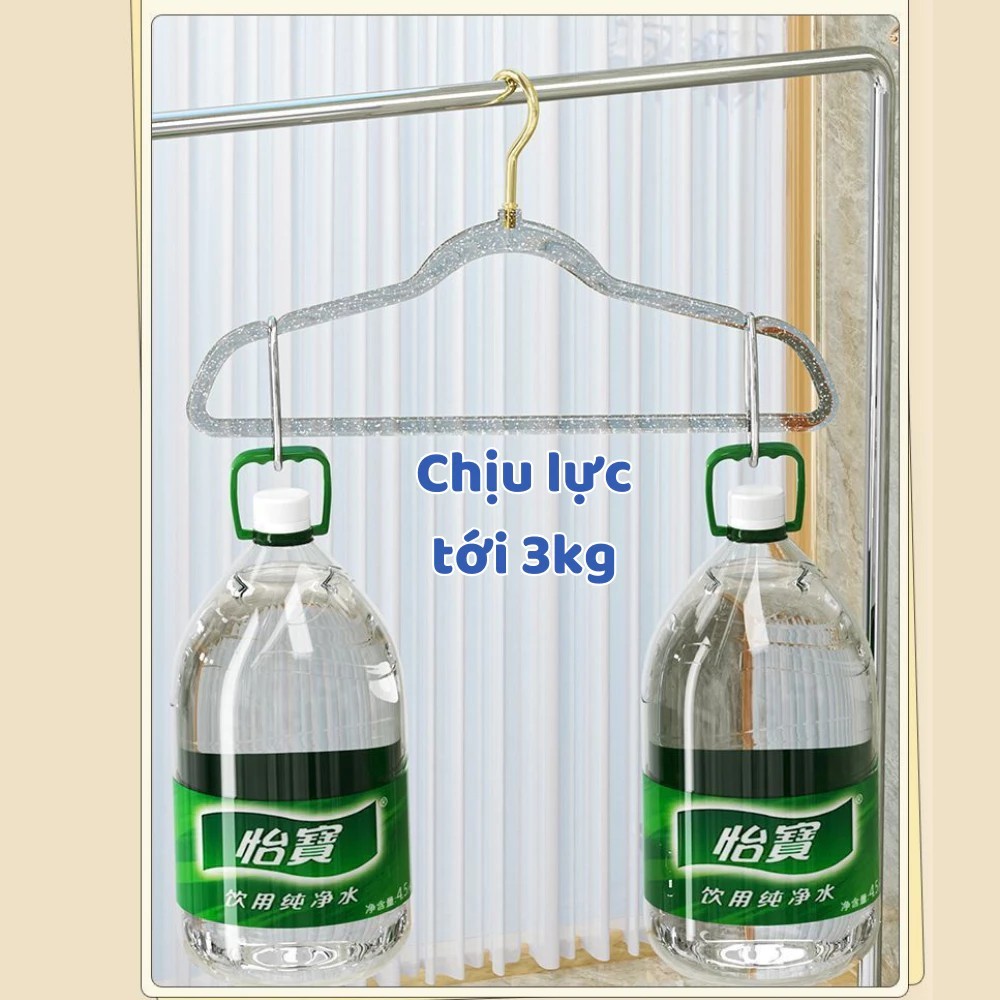 Combo of 10 transparent clothes hangers, 360-degree rotating multi-purpose anti-slip glitter clothes hangers HappyHome