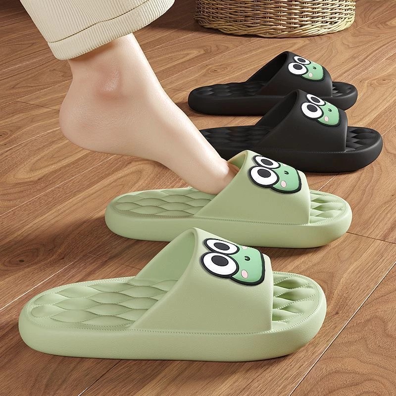 Cartoon bread slippers for women, high quality PVC material, frog shape, super soft sole, suitable for both men and women