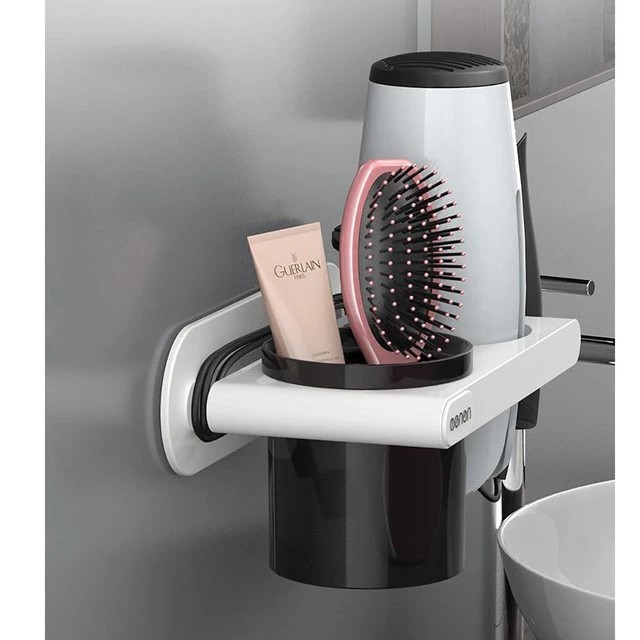 Bathroom Wall Mounted Hair Dryer Holder, High Quality OENON ABS Plastic Bathroom Shelf