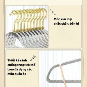 Combo of 10 transparent clothes hangers, 360-degree rotating multi-purpose anti-slip glitter clothes hangers HappyHome