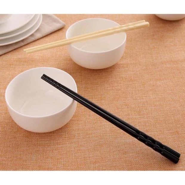 Tray of 10 Pairs of Antibacterial Plastic Chopsticks, Double-Wheel Anti-Slip, Luxurious, High Quality