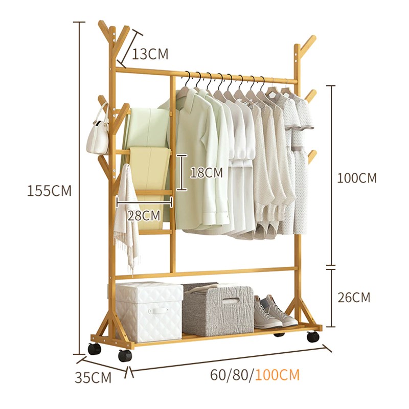 Multi-purpose Clothes Hanger, Good Load-bearing, Anti-Termite, Easy to Move, Home Decoration