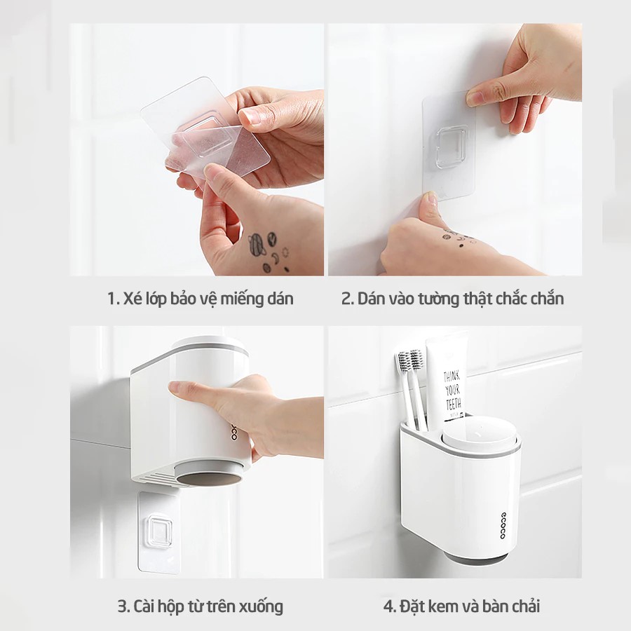 High-end ECOCO toothbrush holder. Comes with 2 cups 1905