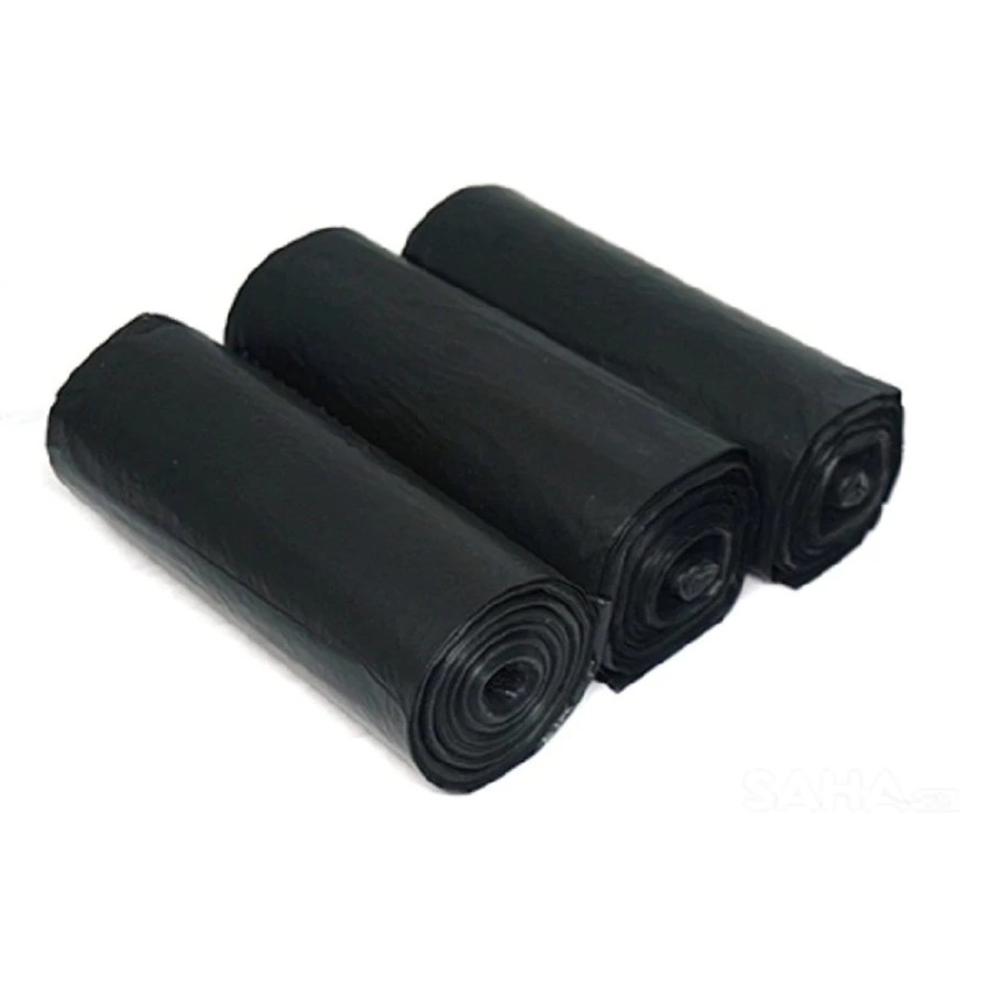 Set of 3 Rolls of Garbage Bags, size 55*65 cm, Black, Biodegradable, No Core - BA 1299