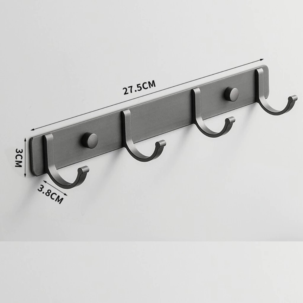 Clothes hanger, hanging bar, fixed wall hook, aluminum alloy, no drilling required