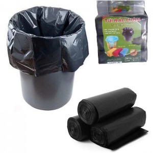 Set of 3 Rolls of Garbage Bags, size 55*65 cm, Black, Biodegradable, No Core - BA 1299