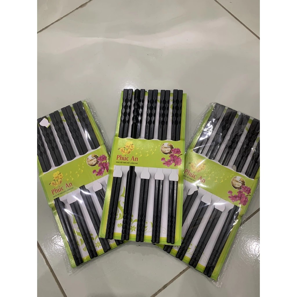 Tray of 10 Pairs of Antibacterial Plastic Chopsticks, Double-Wheel Anti-Slip, Luxurious, High Quality
