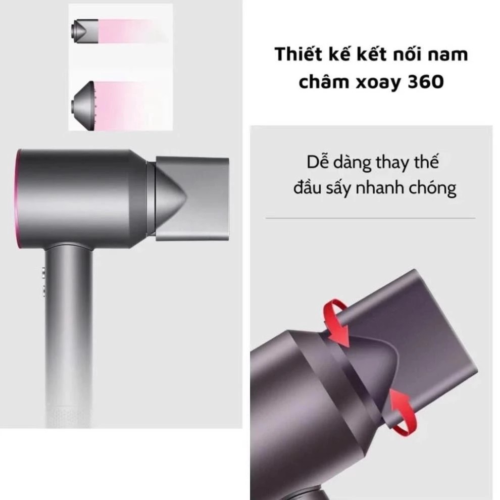Hair Dryer with 2 Hot and Cold Plates Helps Reduce Hair Loss and Dry Hair Quickly 2200W Capacity