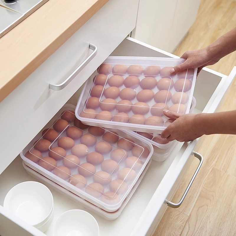 Combo of 3 egg boxes of 24 eggs AMIZIN Smart egg tray for refrigerator High-end product