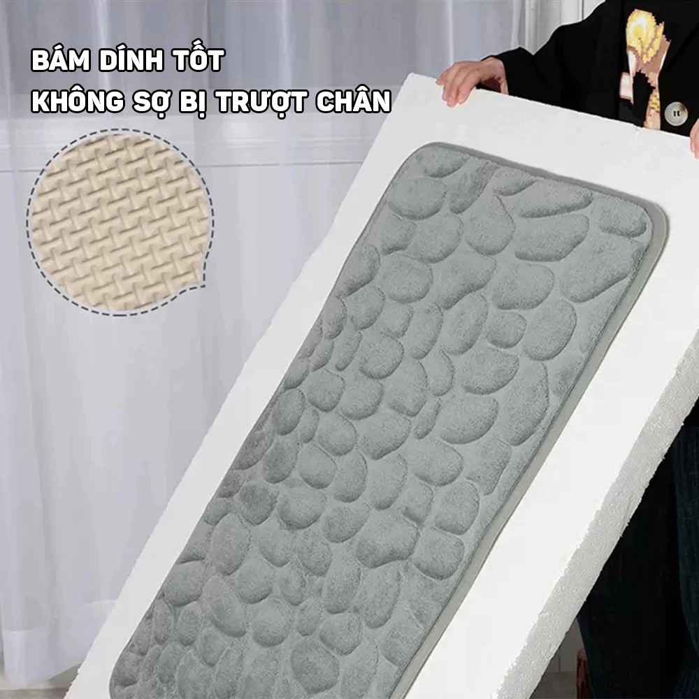 Super Absorbent Doormat - Anti-Slip, 1.5CM Thick, Extremely Fast Water Absorption, Beautiful Embossed Stone Pattern
