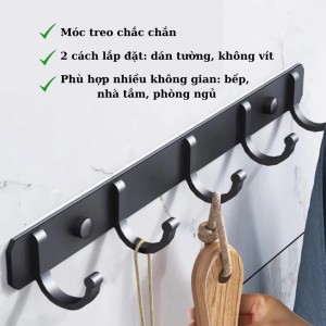 Clothes hanger, hanging bar, fixed wall hook, aluminum alloy, no drilling required