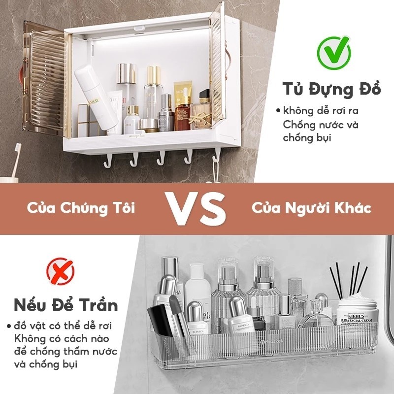 Multi-function bathroom wall cabinet for convenient kitchen storage, wall-mounted cosmetic cabinet
