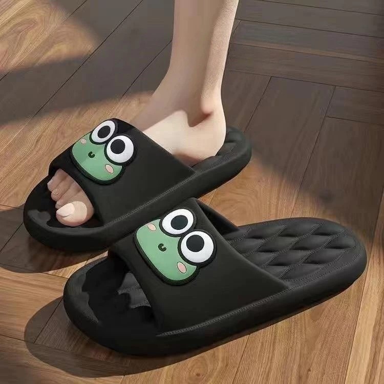 Cartoon bread slippers for women, high quality PVC material, frog shape, super soft sole, suitable for both men and women