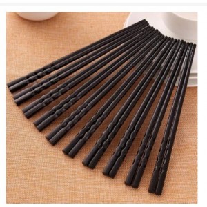Tray of 10 Pairs of Antibacterial Plastic Chopsticks, Double-Wheel Anti-Slip, Luxurious, High Quality