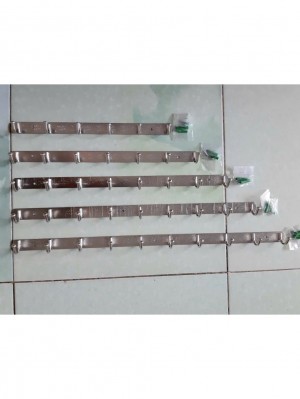Stainless steel wall hook, wall mounted clothes hanger, stainless steel hanger from 6 to 10 hooks, with plugs included with the product.