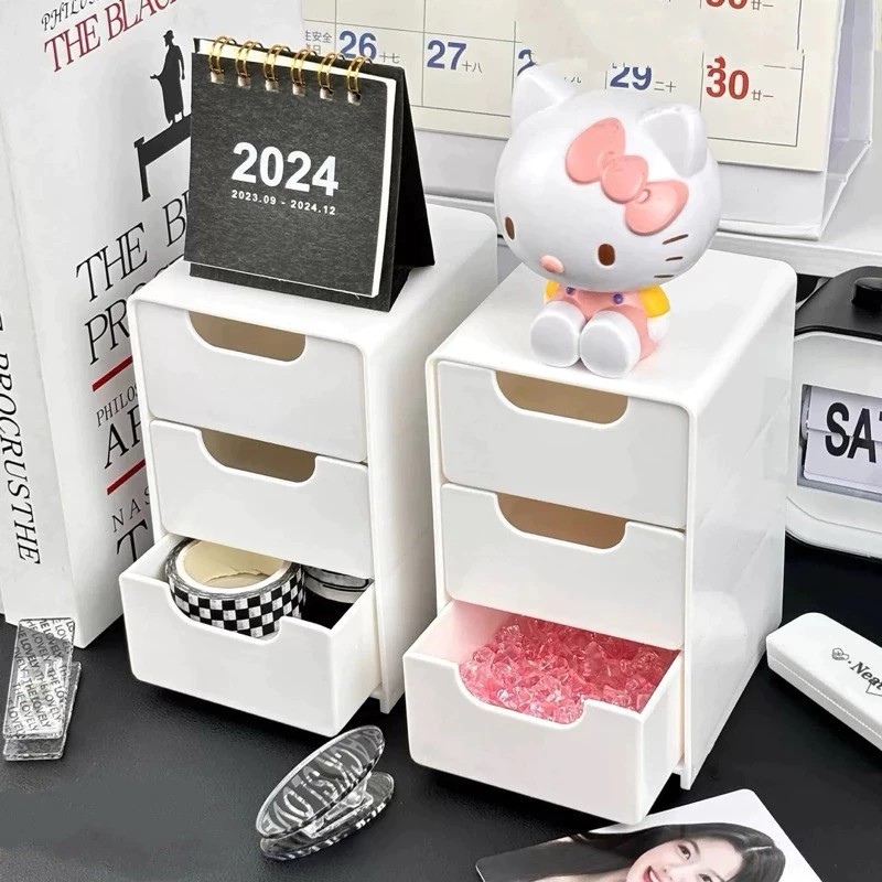 Tủ mini 3 ngăn kéo để bàn Muji dupe Xinh Xắn Decor Trang Trí Bàn Học