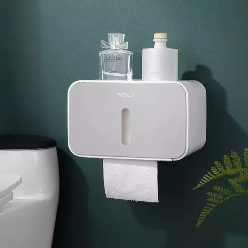 Waterproof toilet paper holder, no need to drill the wall 1903 ecoco