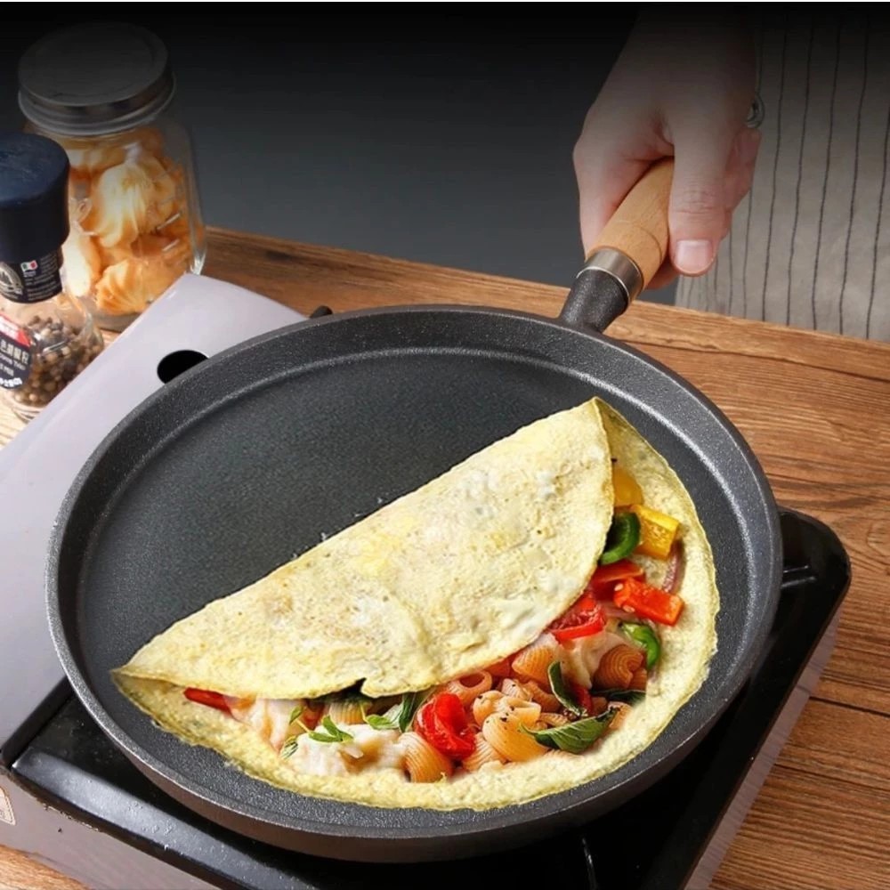 Non-Stick Cast Iron Pan for Baking Cakes, Cast Iron Pan for Pancakes, Non-Stick Frying Pan