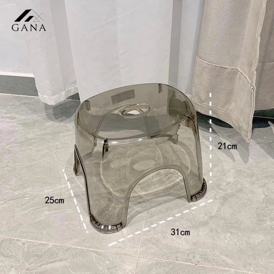 Transparent anti-slip plastic stool 21cm high🍀FREESHIP🍀Anti-slip plastic stool made of transparent Acrylic plastic