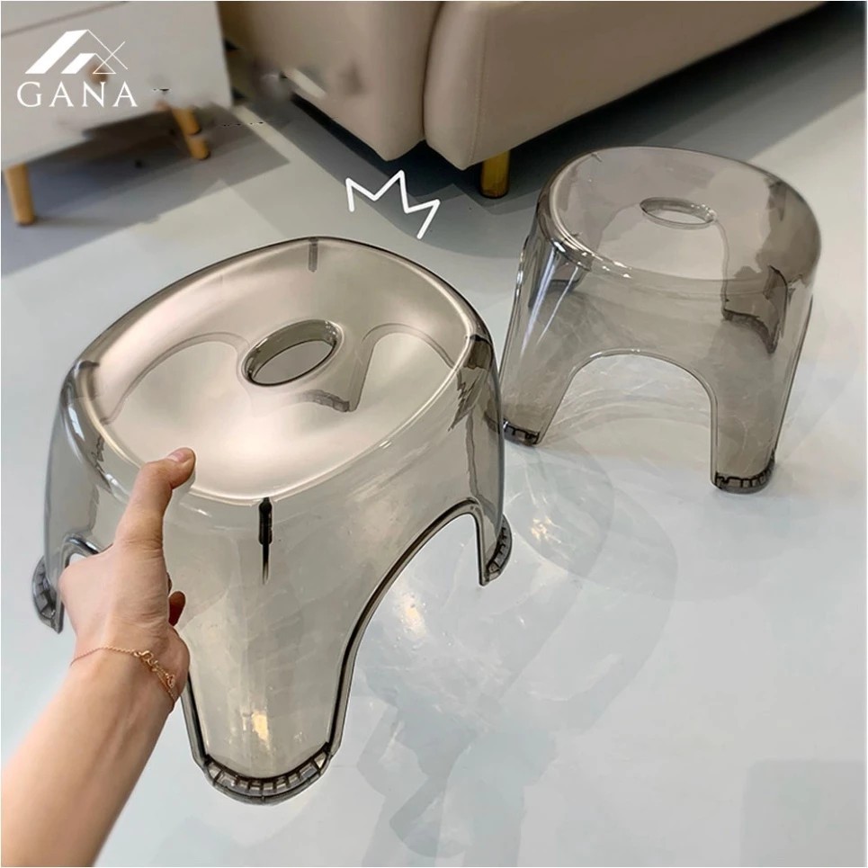 Transparent anti-slip plastic stool 21cm high🍀FREESHIP🍀Anti-slip plastic stool made of transparent Acrylic plastic